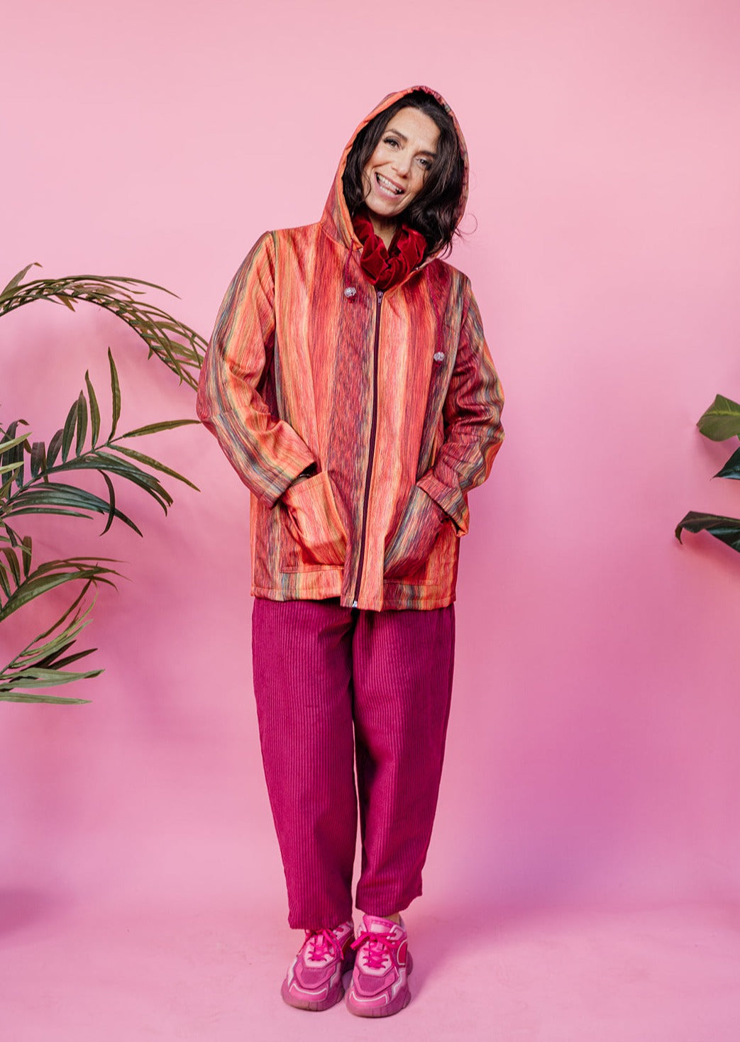Rain Coat in Sunset Stripe - Megan Crook