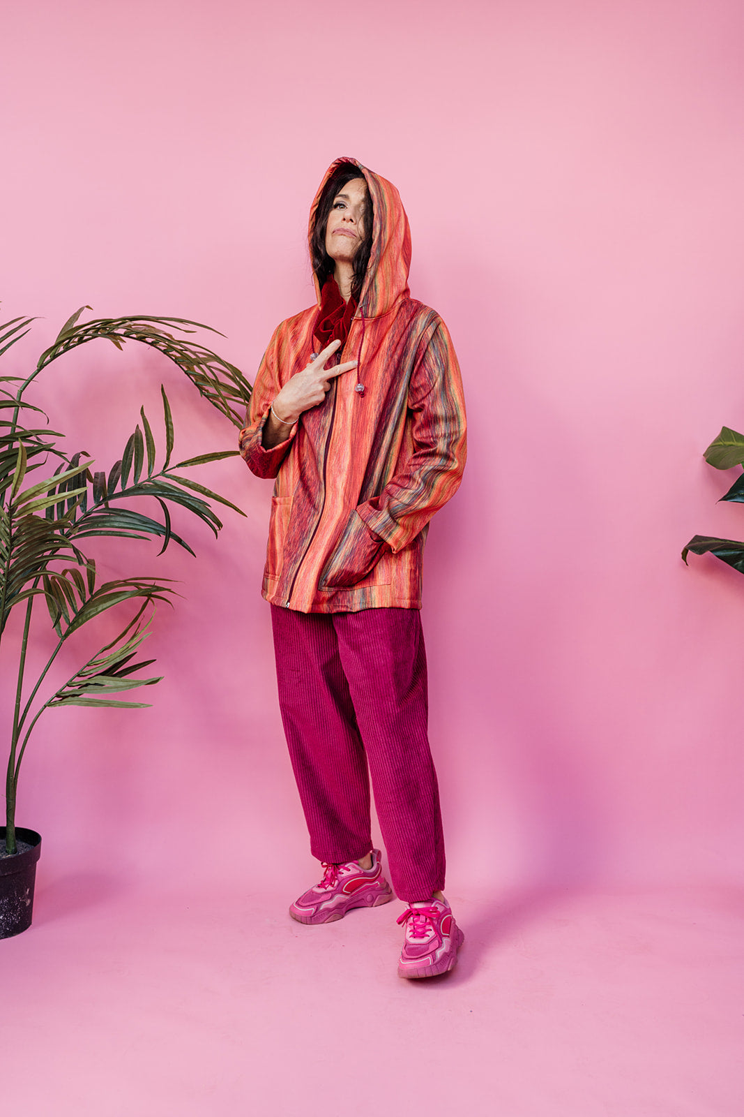 Rain Coat in Sunset Stripe - Megan Crook
