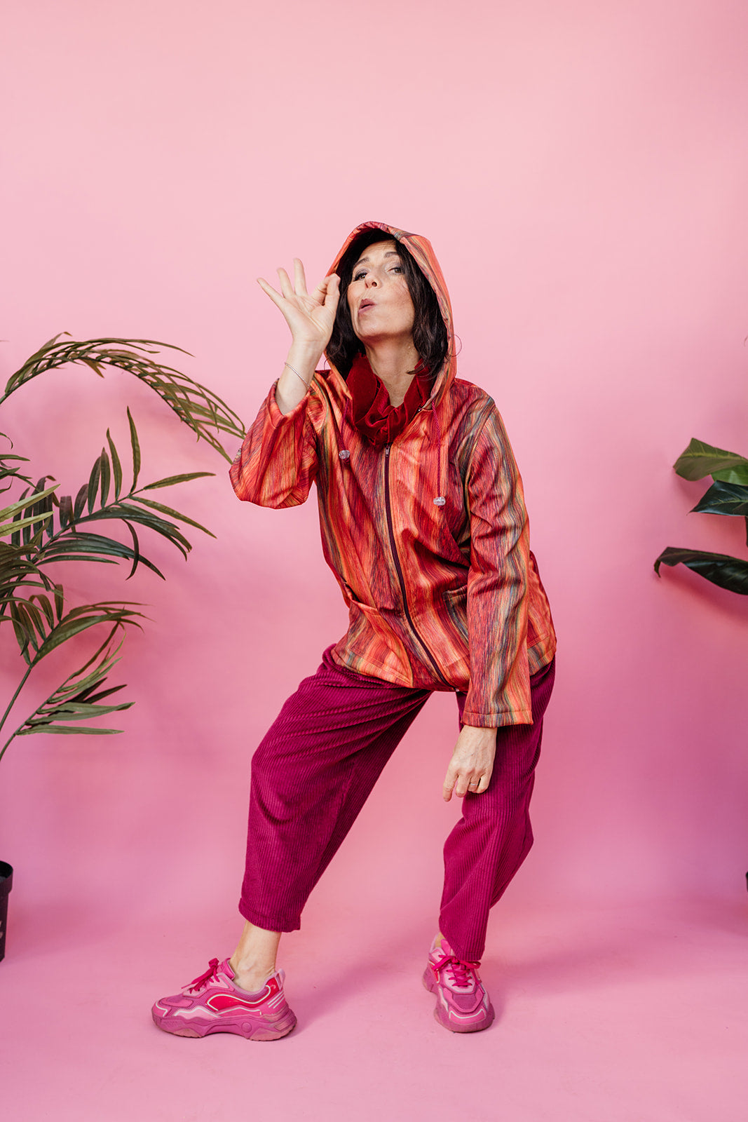 Rain Coat in Sunset Stripe - Megan Crook