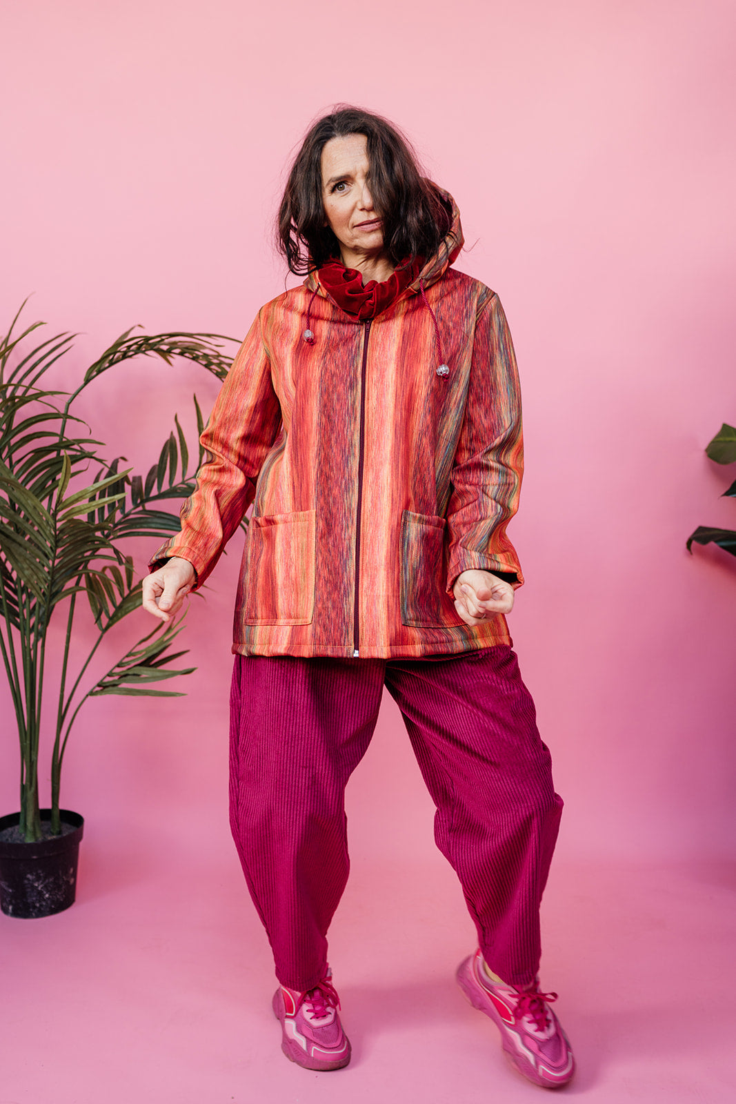 Rain Coat in Sunset Stripe - Megan Crook