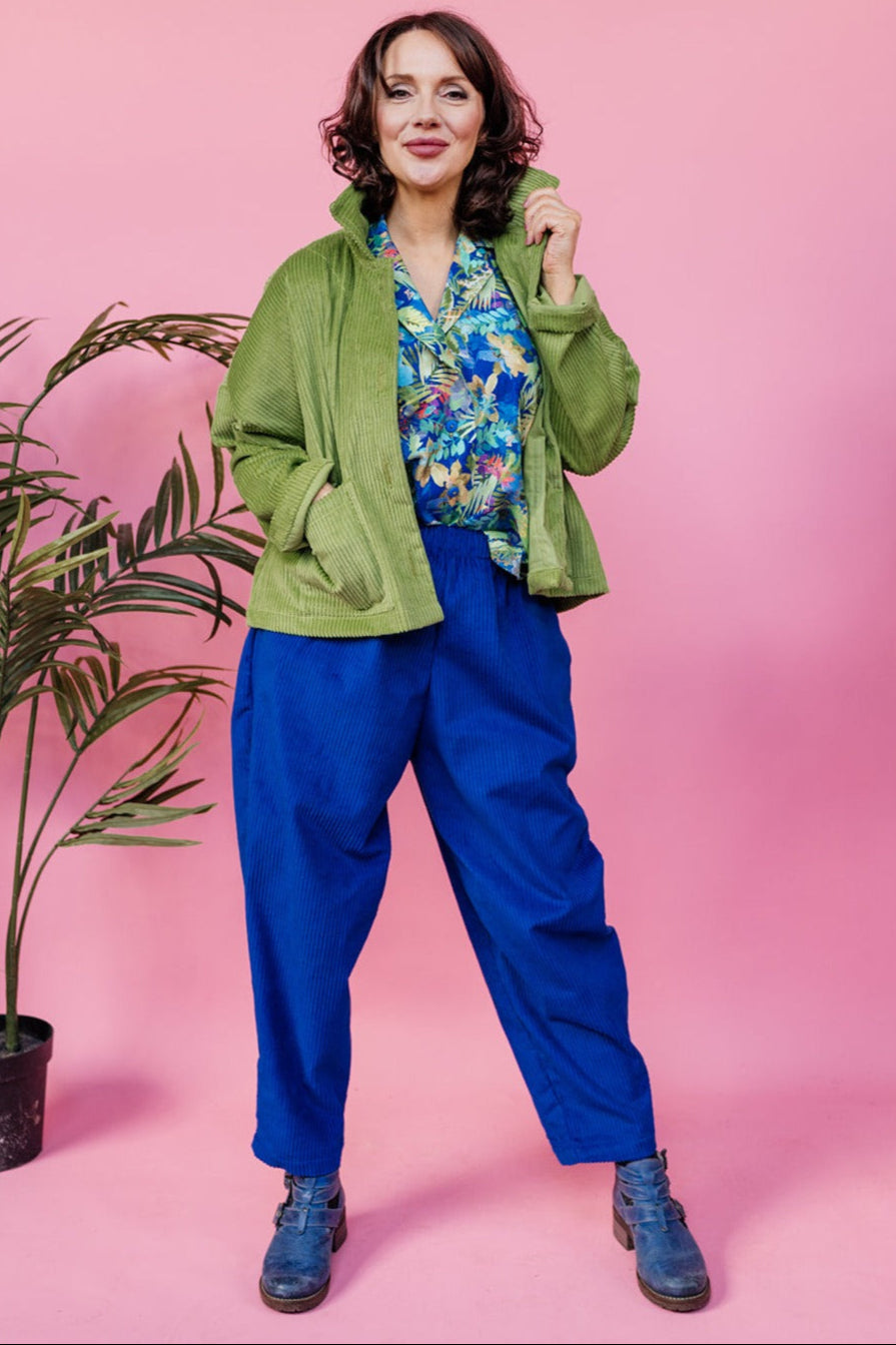 SALE Corduroy Cropped Chore Jacket in Apple Green 2XL