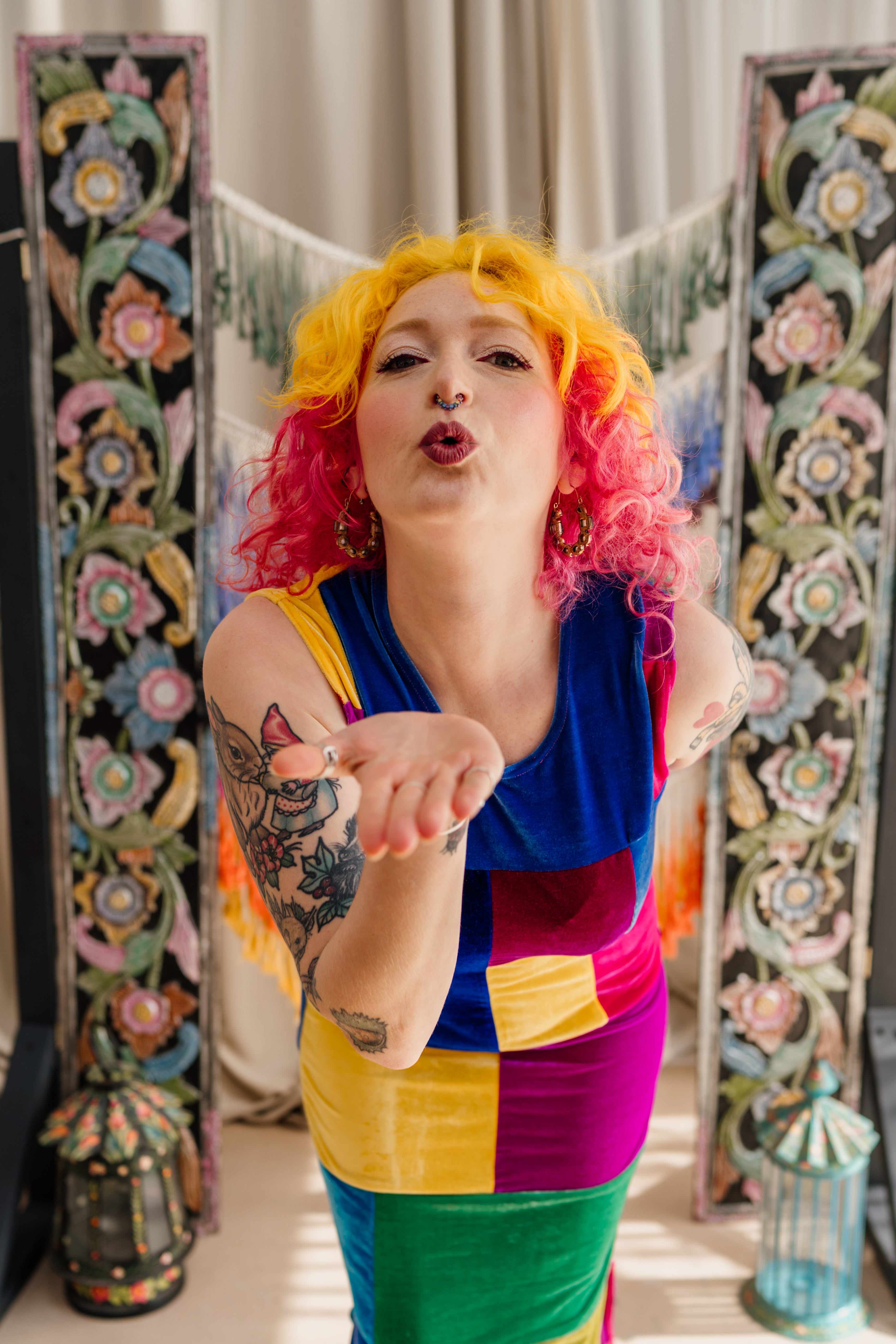 Patchwork Velvet Maxi Dress - 3 colourways - Megan Crook