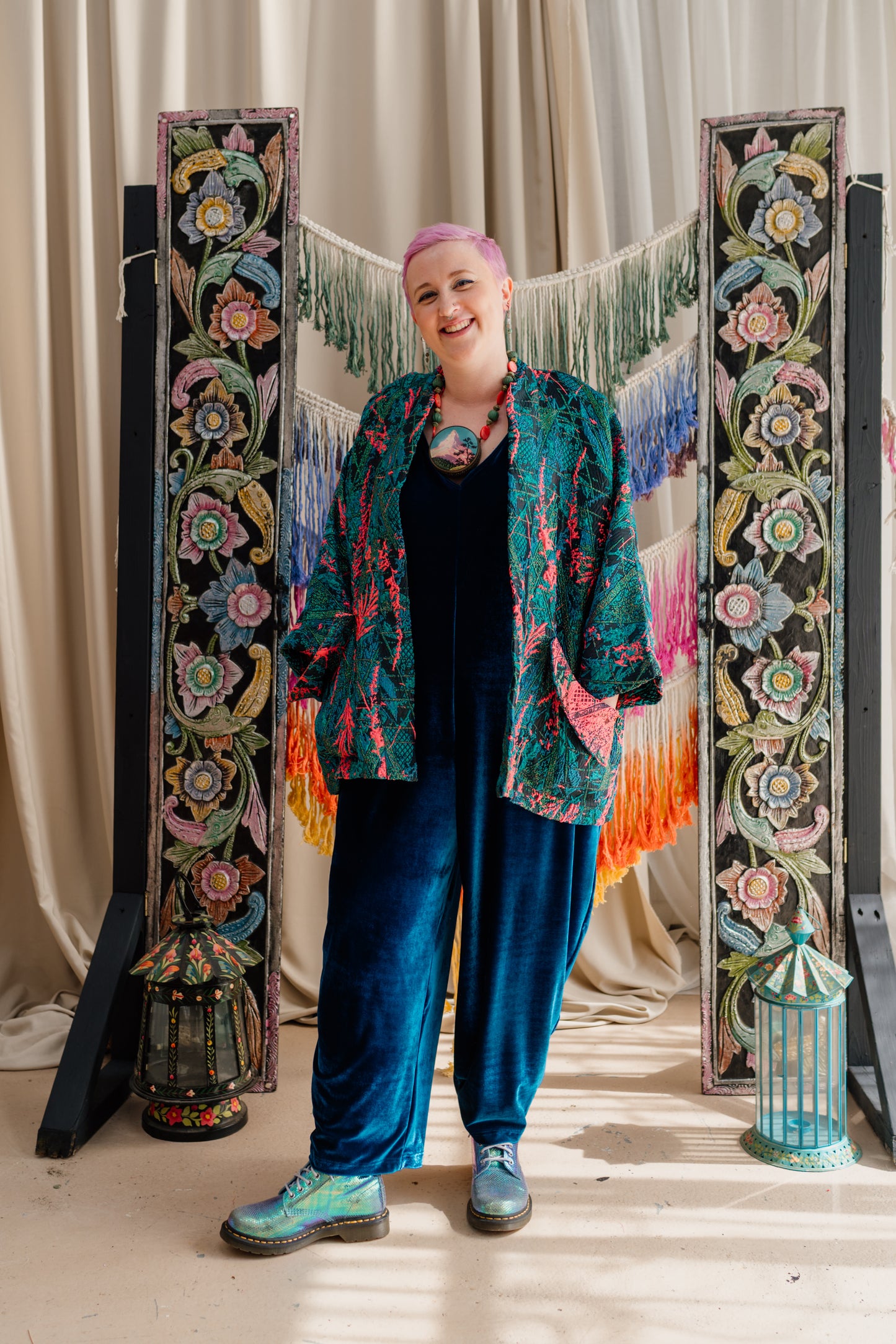 Kimono Jacket in Neon Twilight