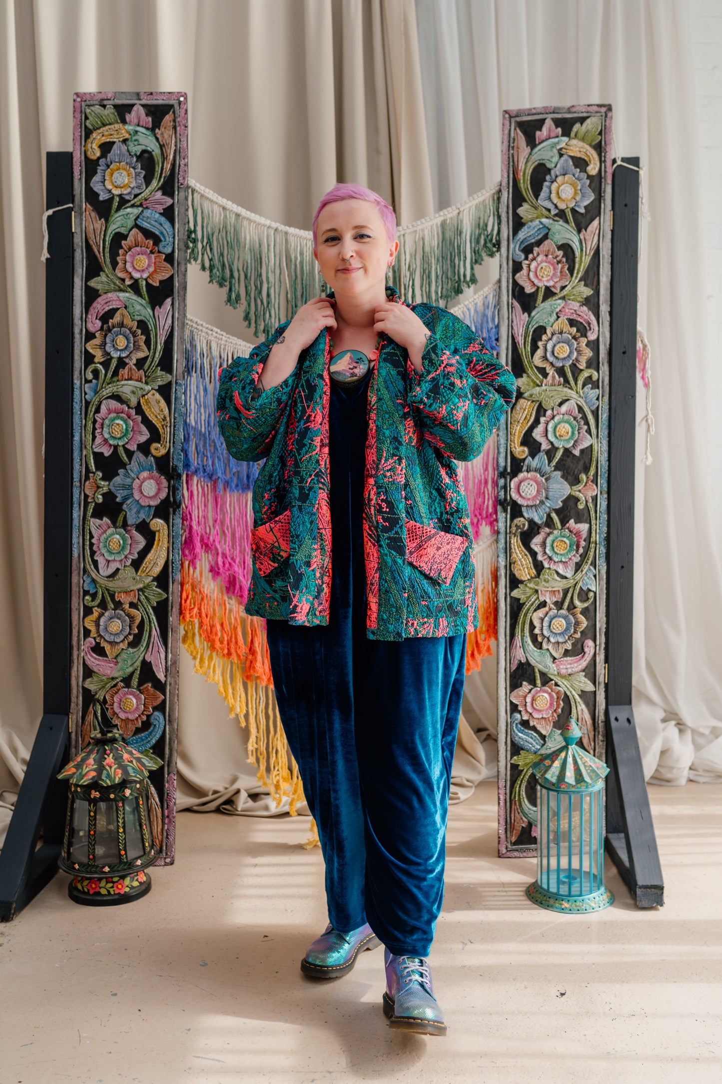 Kimono Jacket in Neon Twilight