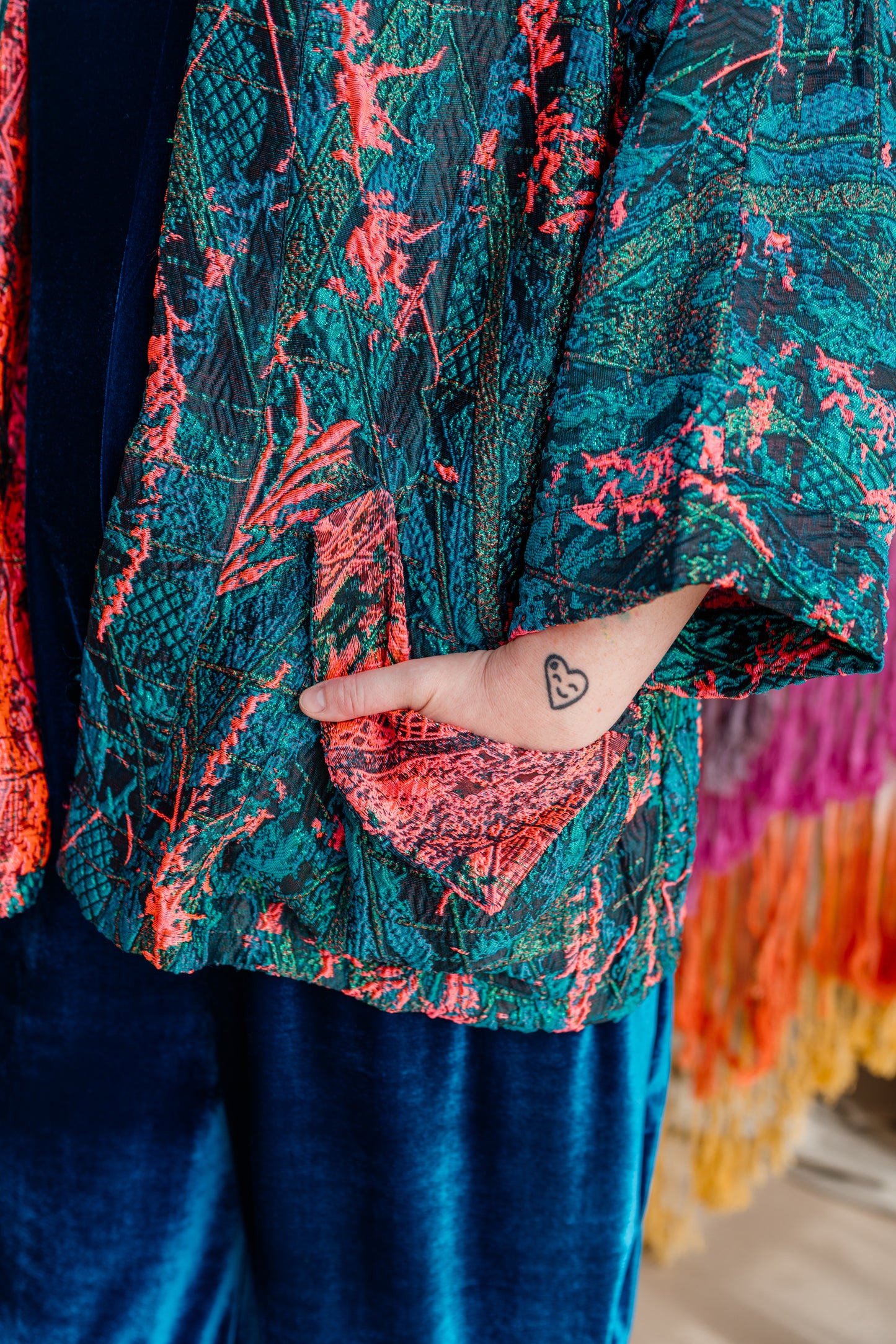 Kimono Jacket in Neon Twilight
