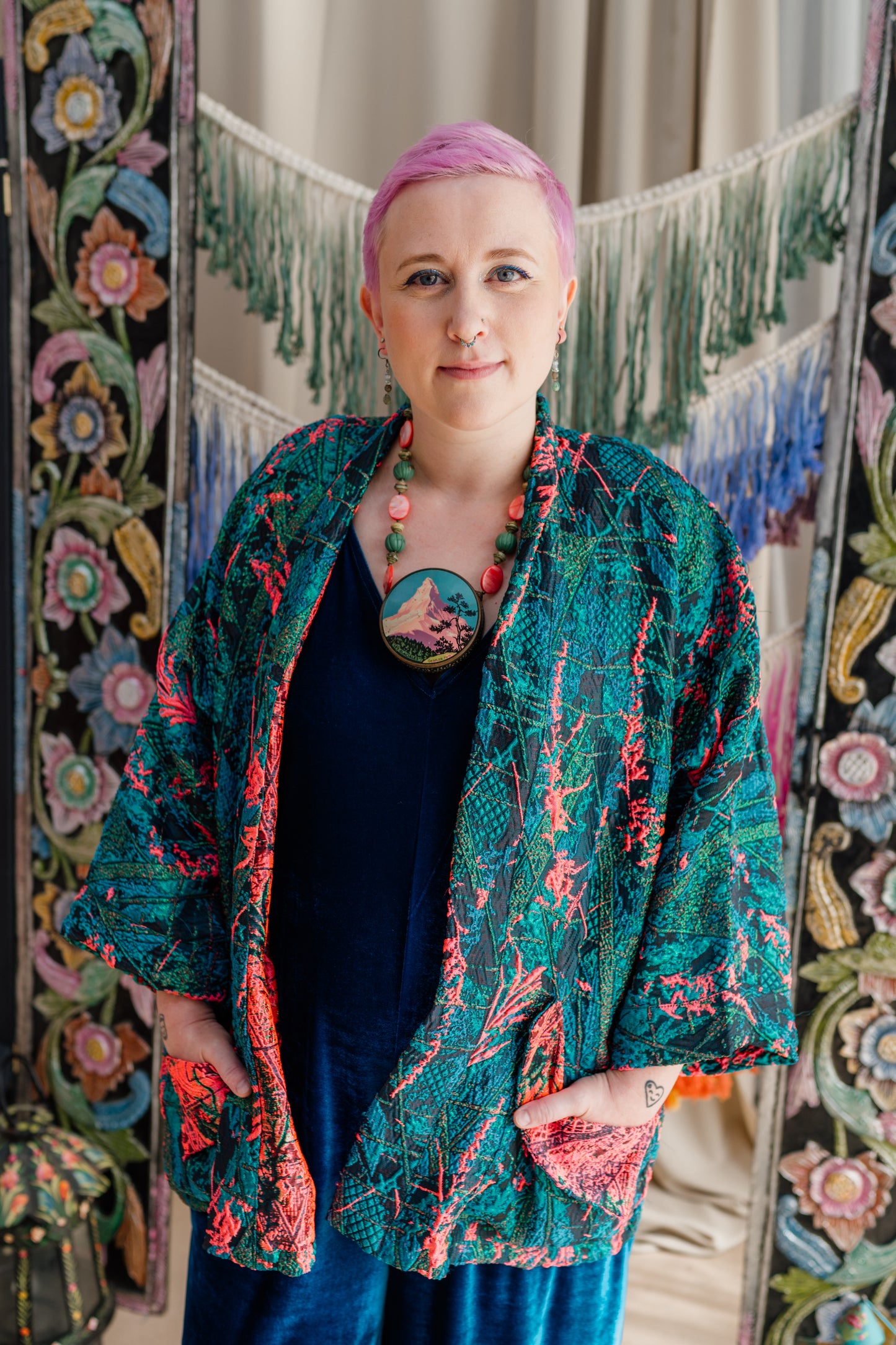 Kimono Jacket in Neon Twilight