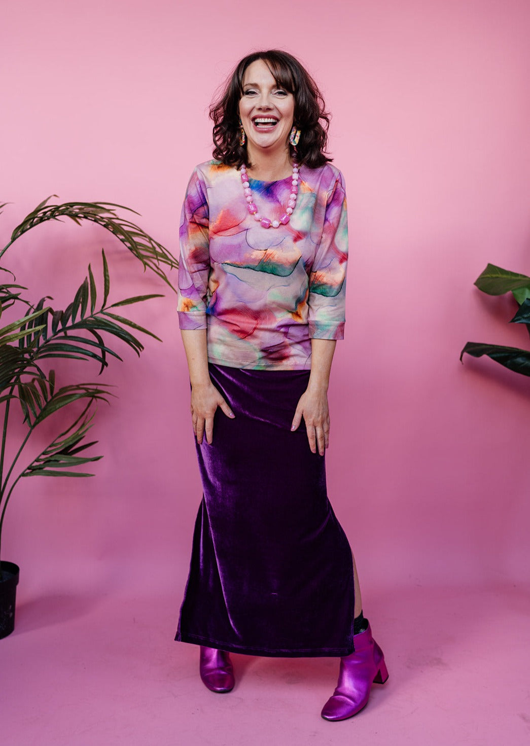 * 3/4 Sleeve Top in Watercolour
