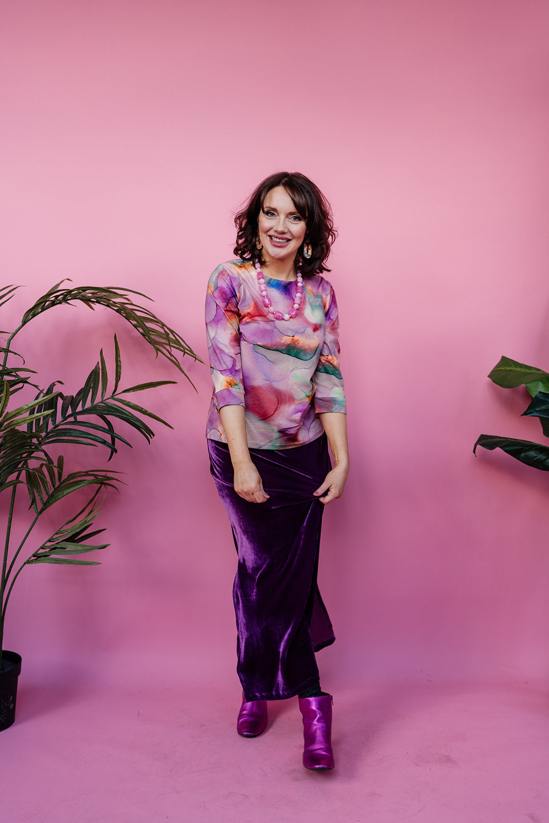 * 3/4 Sleeve Top in Watercolour