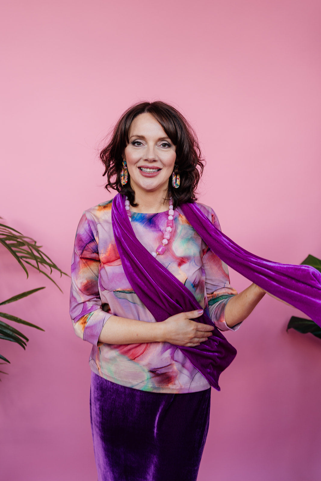 * 3/4 Sleeve Top in Watercolour