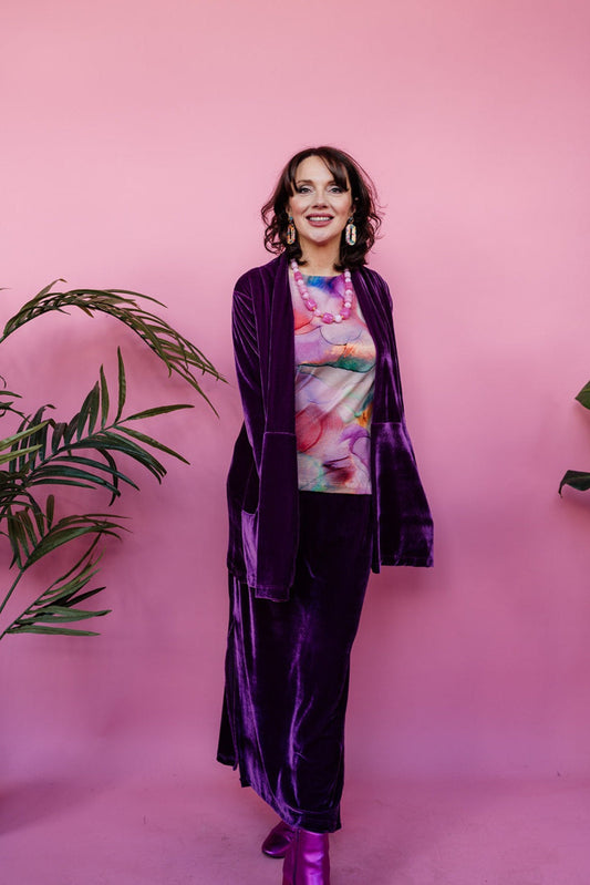 Velvet Jacket in Plum