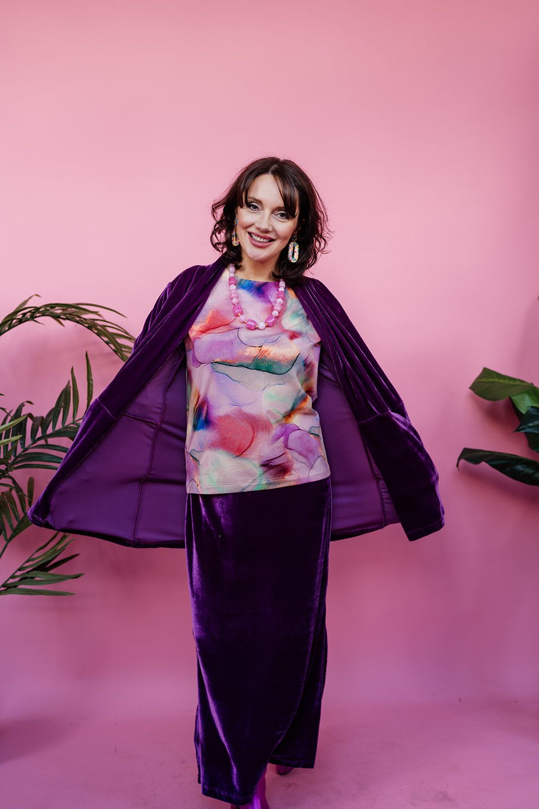 Velvet Jacket in Plum