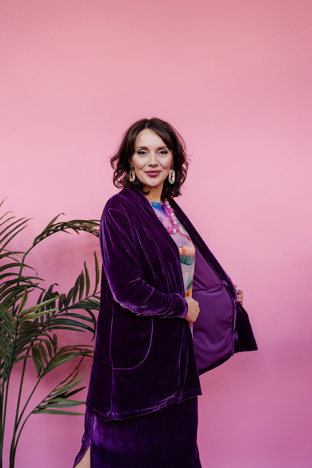 Velvet Jacket in Plum