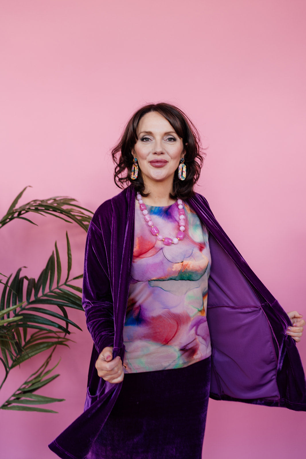Velvet Jacket in Plum