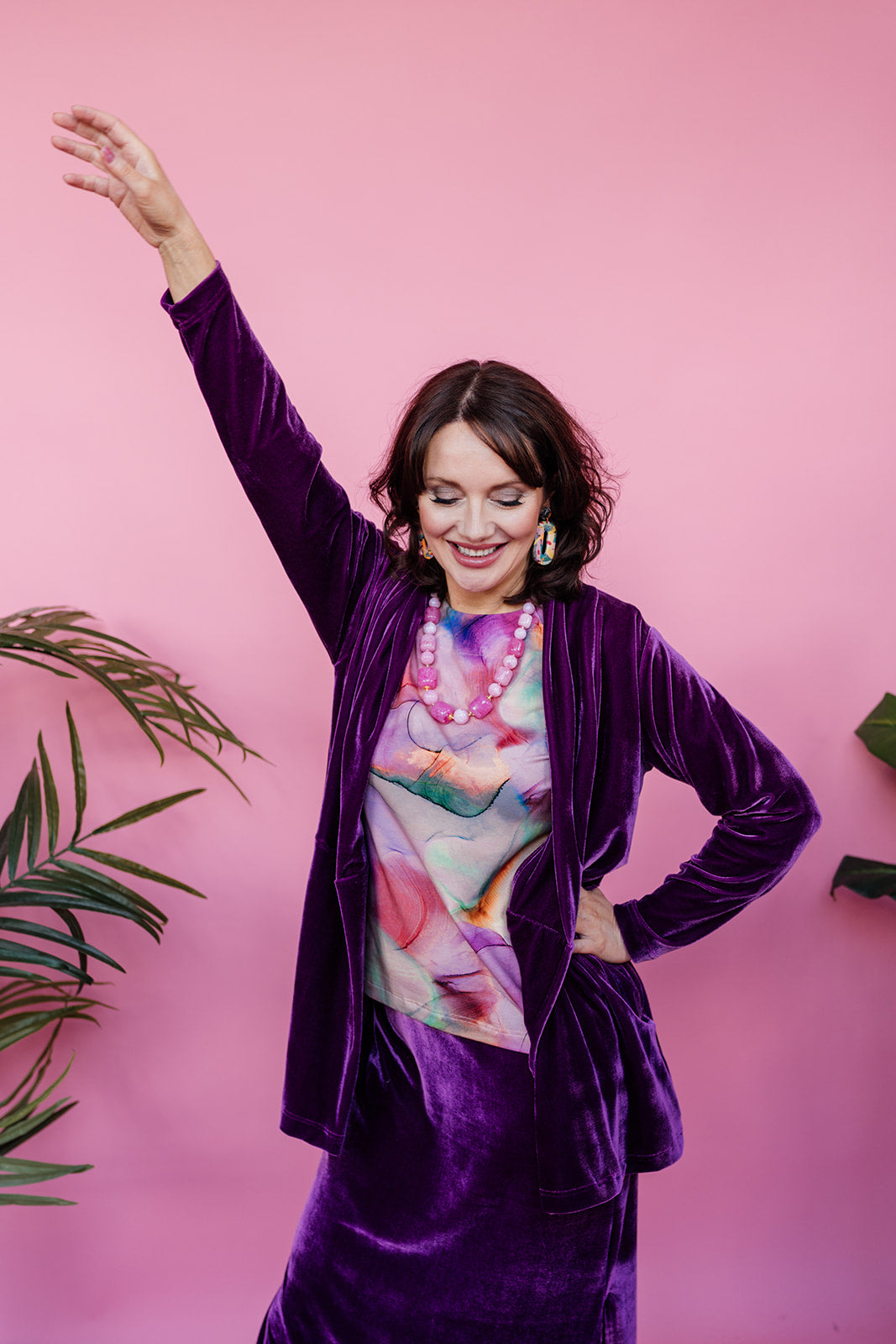 Velvet Jacket in Plum