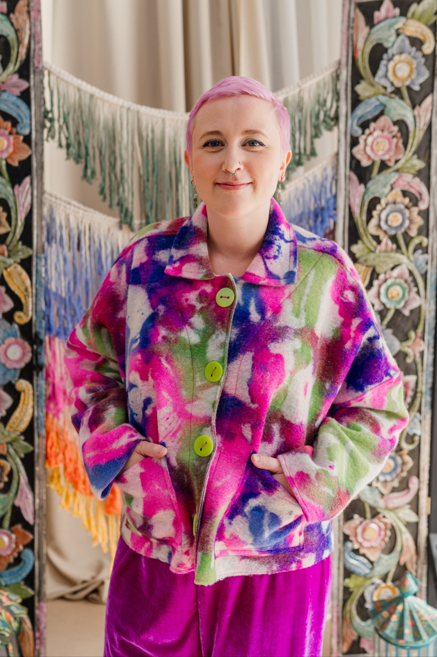 Watercolour Boiled Wool Chore Jacket