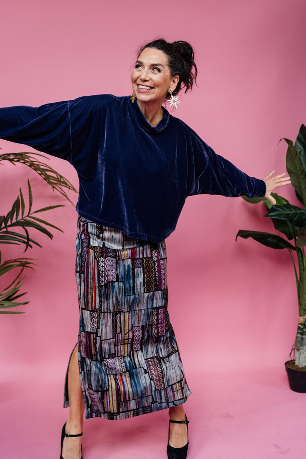 Velvet Batwing Top in Lavender Grey + 1 Colour - Megan Crook