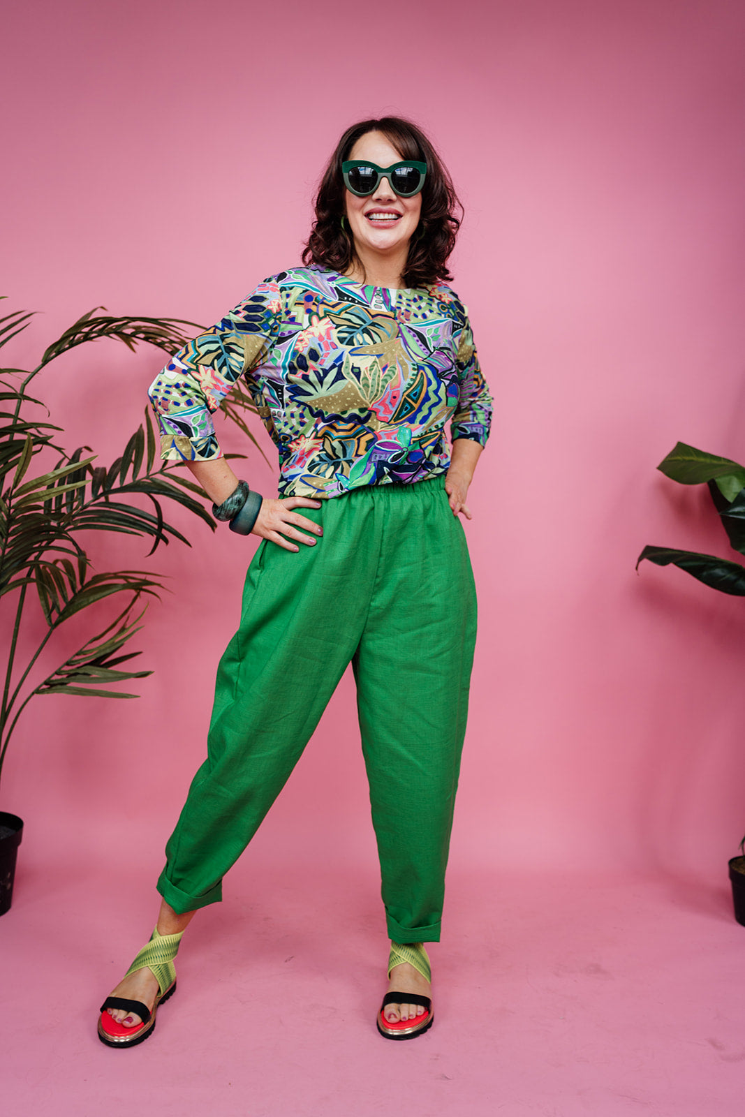 Tapered Trousers in Green Linen +4 colours - Megan Crook