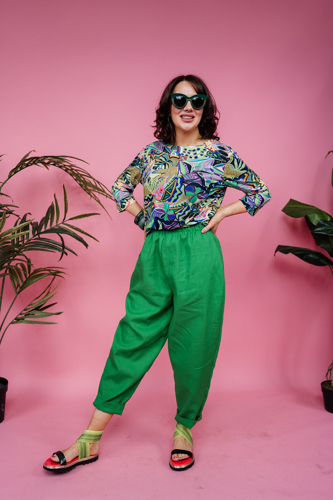 Ankle Grazer Trousers in Green Linen +4 colours