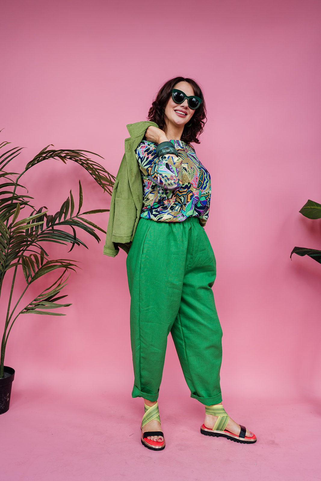 Ankle Grazer Trousers in Green Linen +4 colours