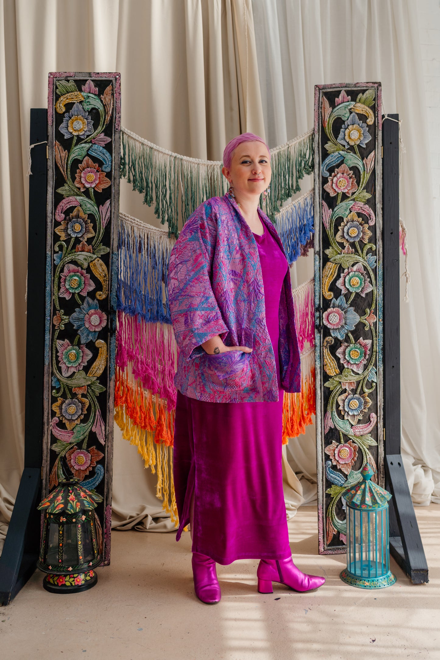 Kimono Jacket in Pink & Purple