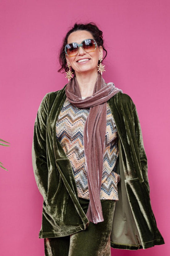 Velvet Scarf in Mushroom
