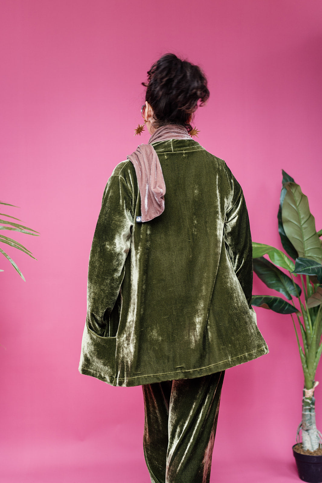 Velvet Jacket in Dark Olive - Megan Crook