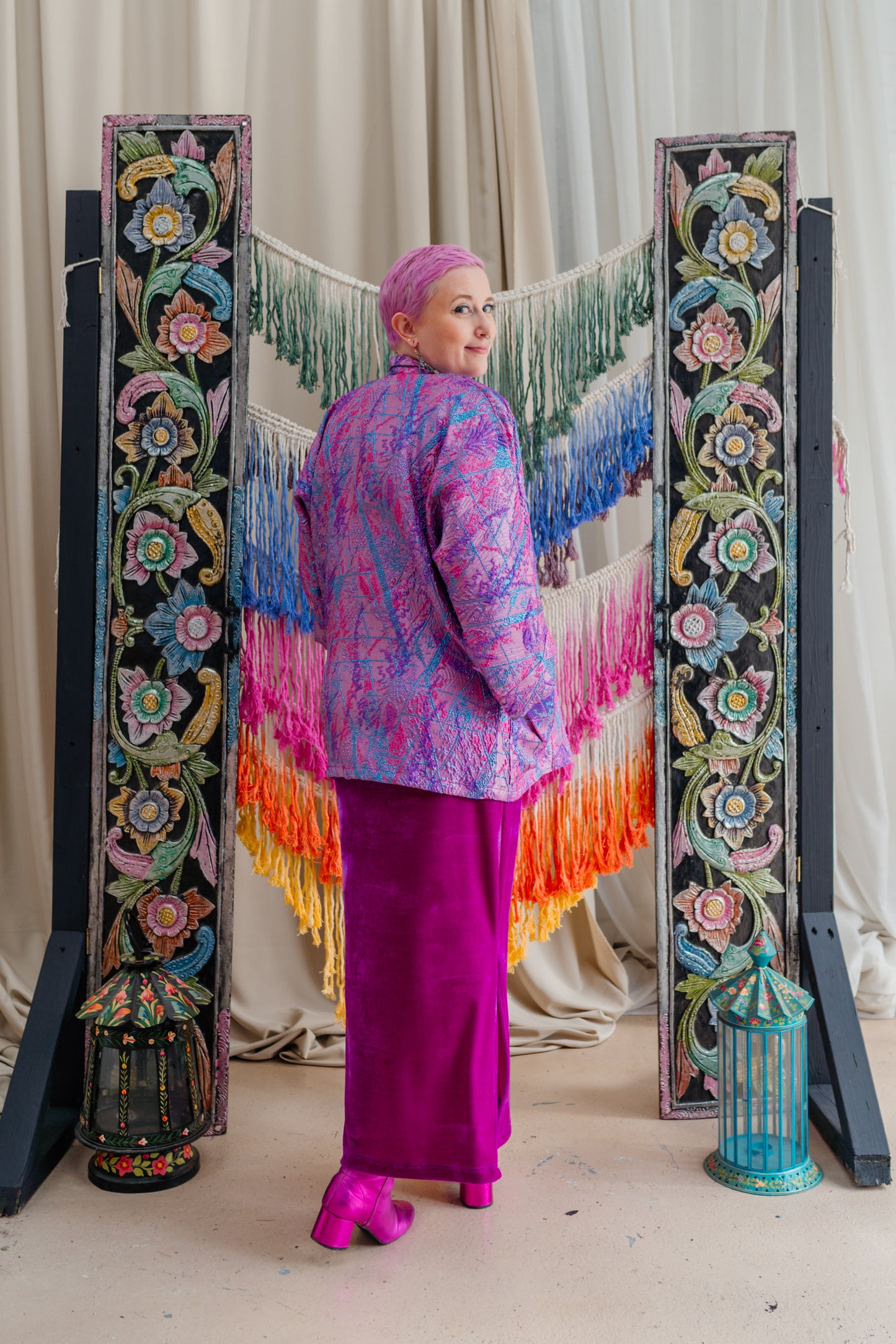 Kimono Jacket in Pink & Purple