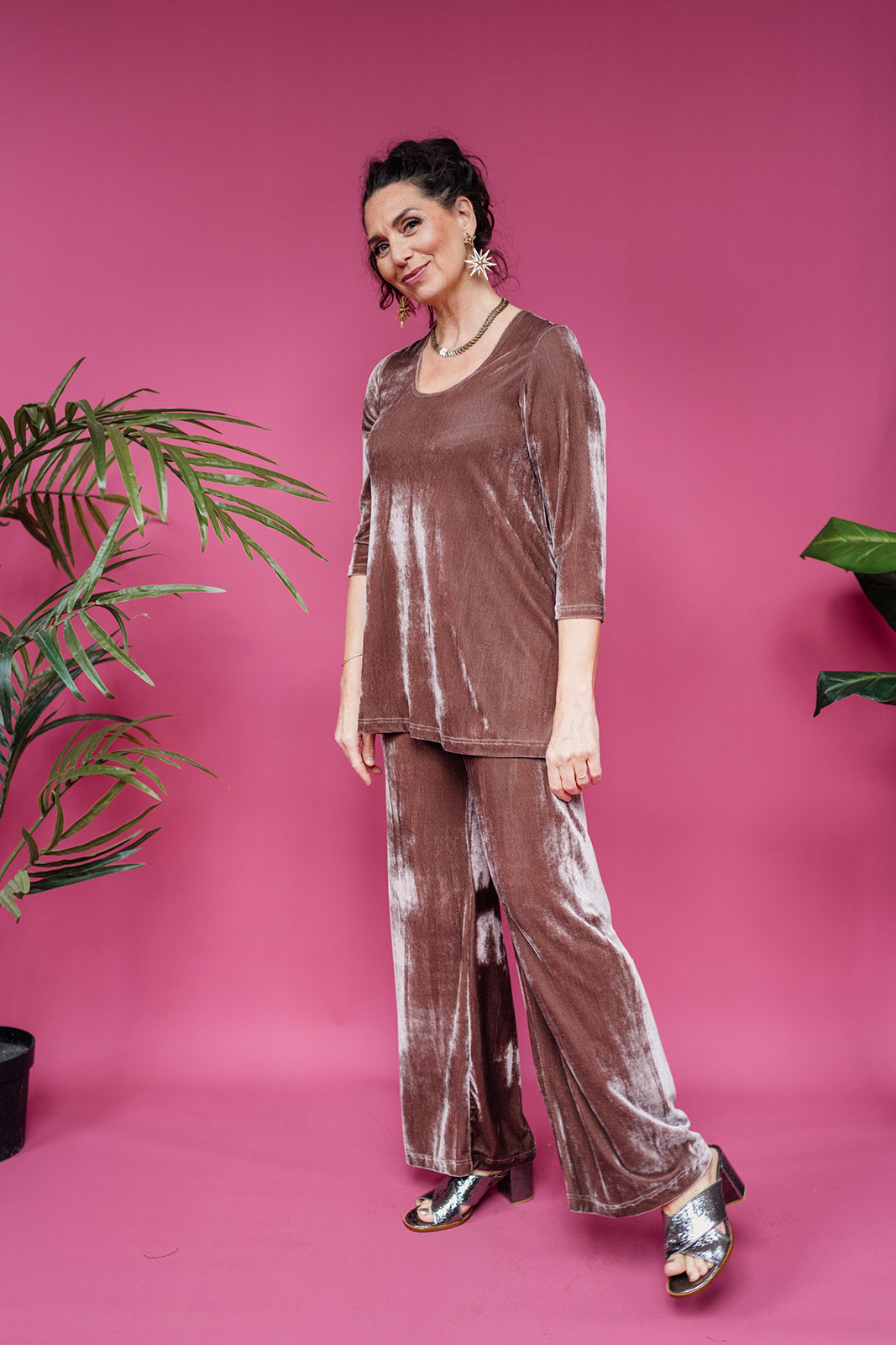 SALE- Velvet Tunic in Mushroom XS,M