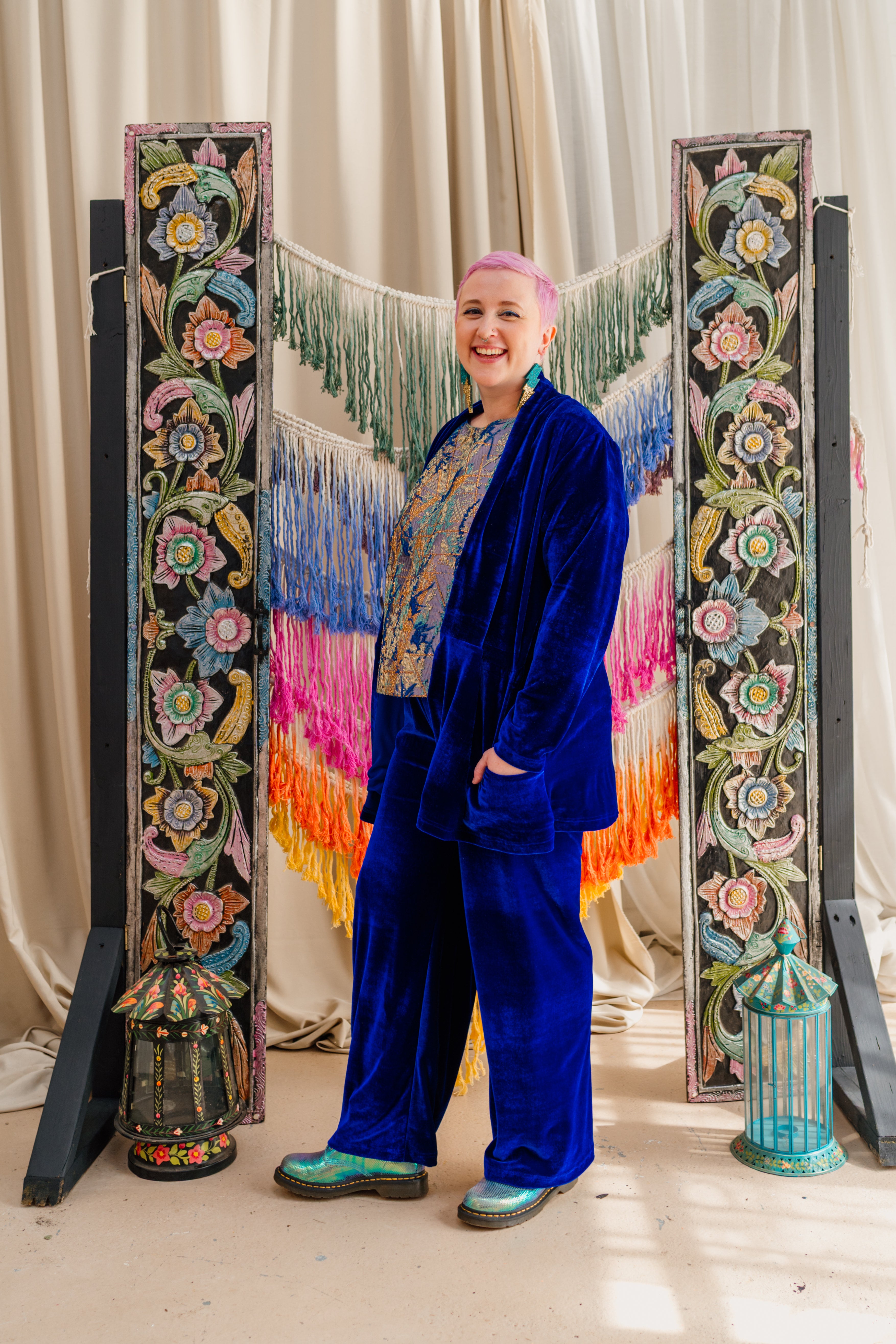 Velvet Jacket in Royal Blue - Megan Crook