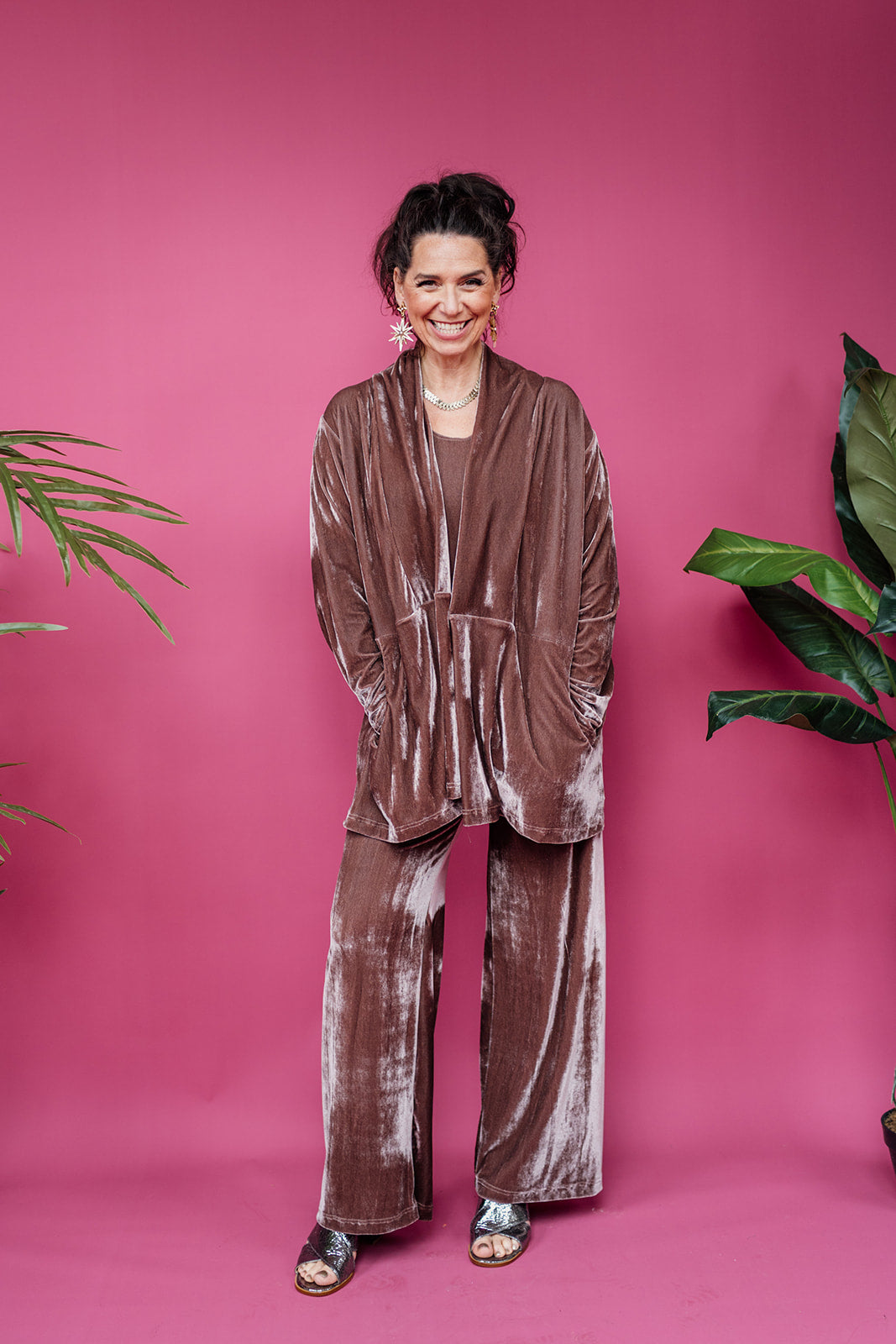 SALE- Velvet Tunic in Mushroom XS,M - Megan Crook