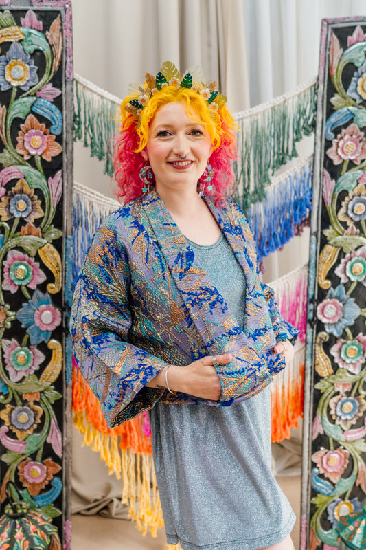Cropped Kimono Jacket in Ocean Breeze + 1 Colourway