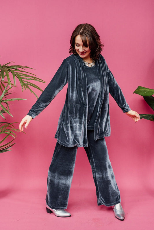 Velvet Jacket in Slate Grey