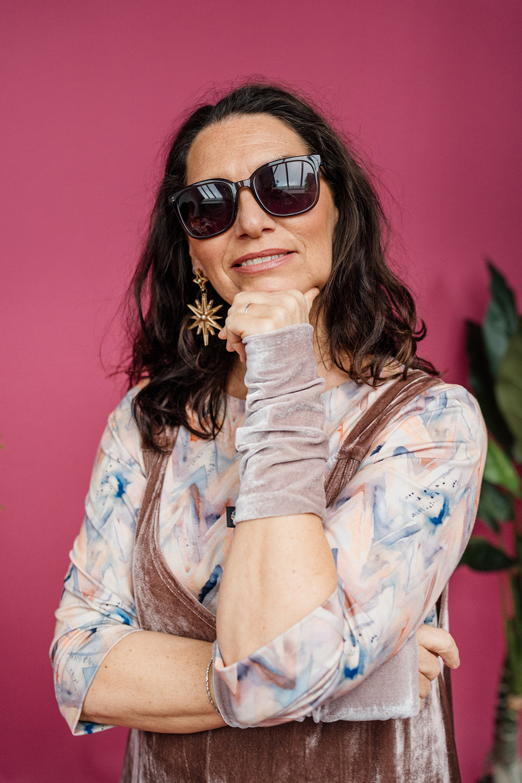 SALE - 3/4 Sleeve Top in Pastel Chevron - Megan Crook