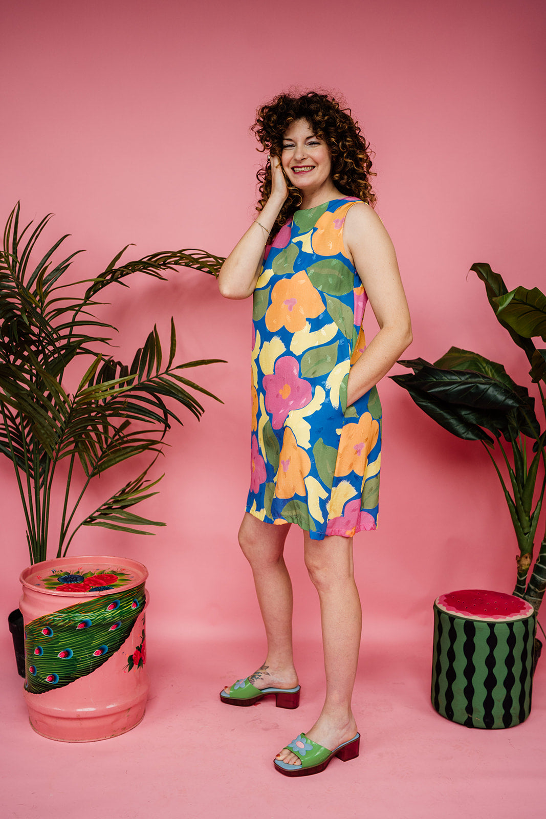 SALE - Twiggy Dress in Blue Floral - Megan Crook