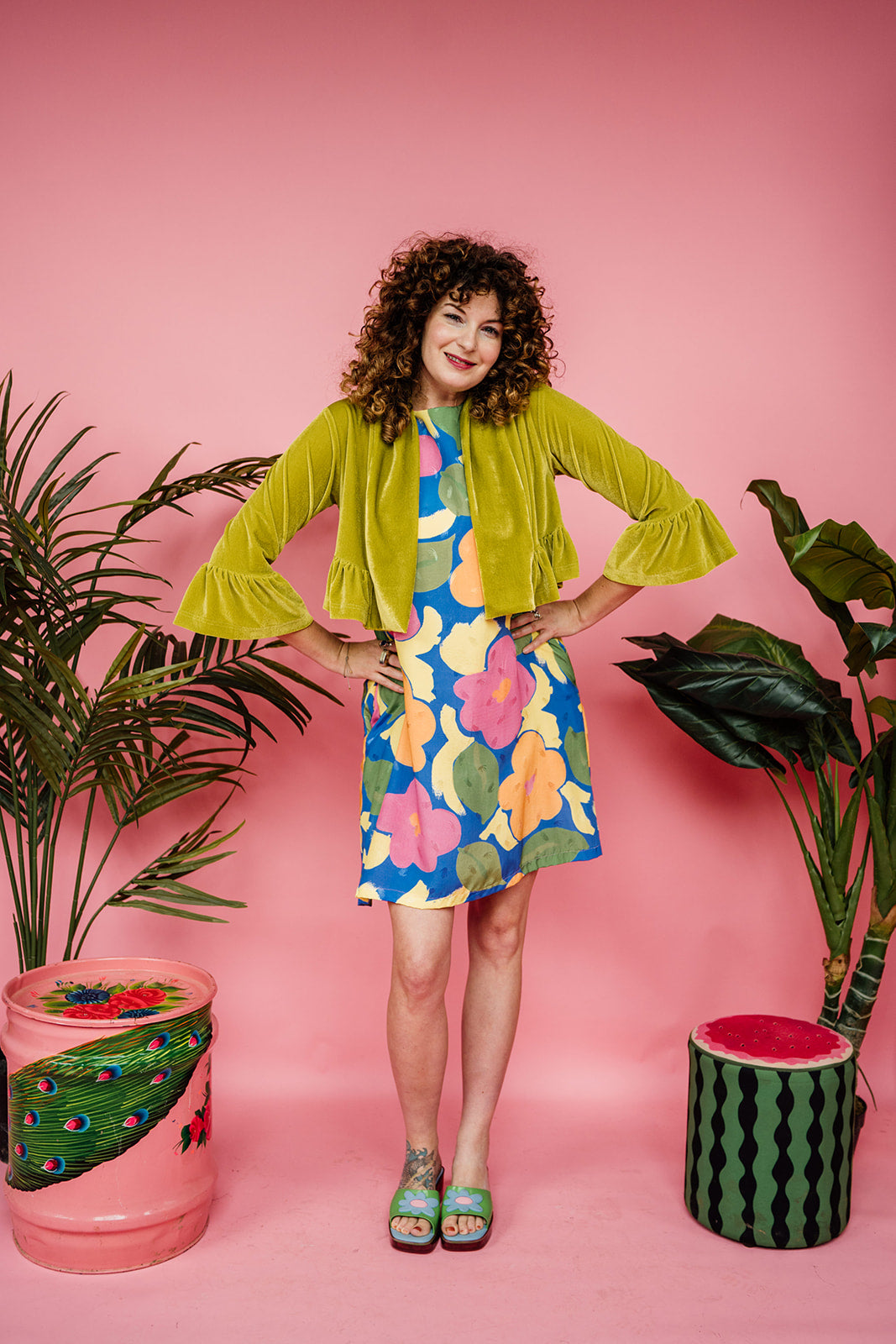 SALE - Twiggy Dress in Blue Floral - Megan Crook