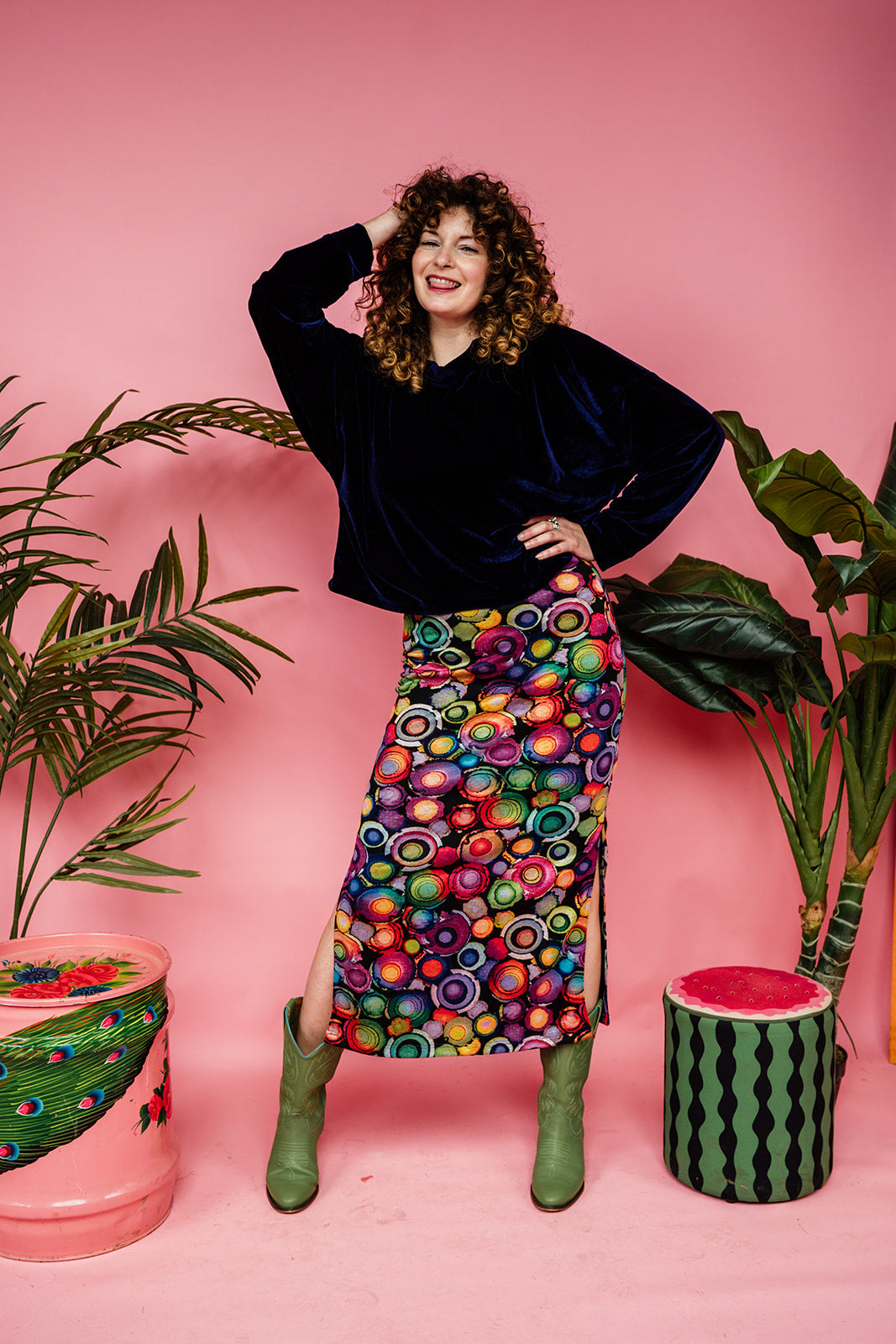 Velvet Batwing Top in Midnight - Megan Crook