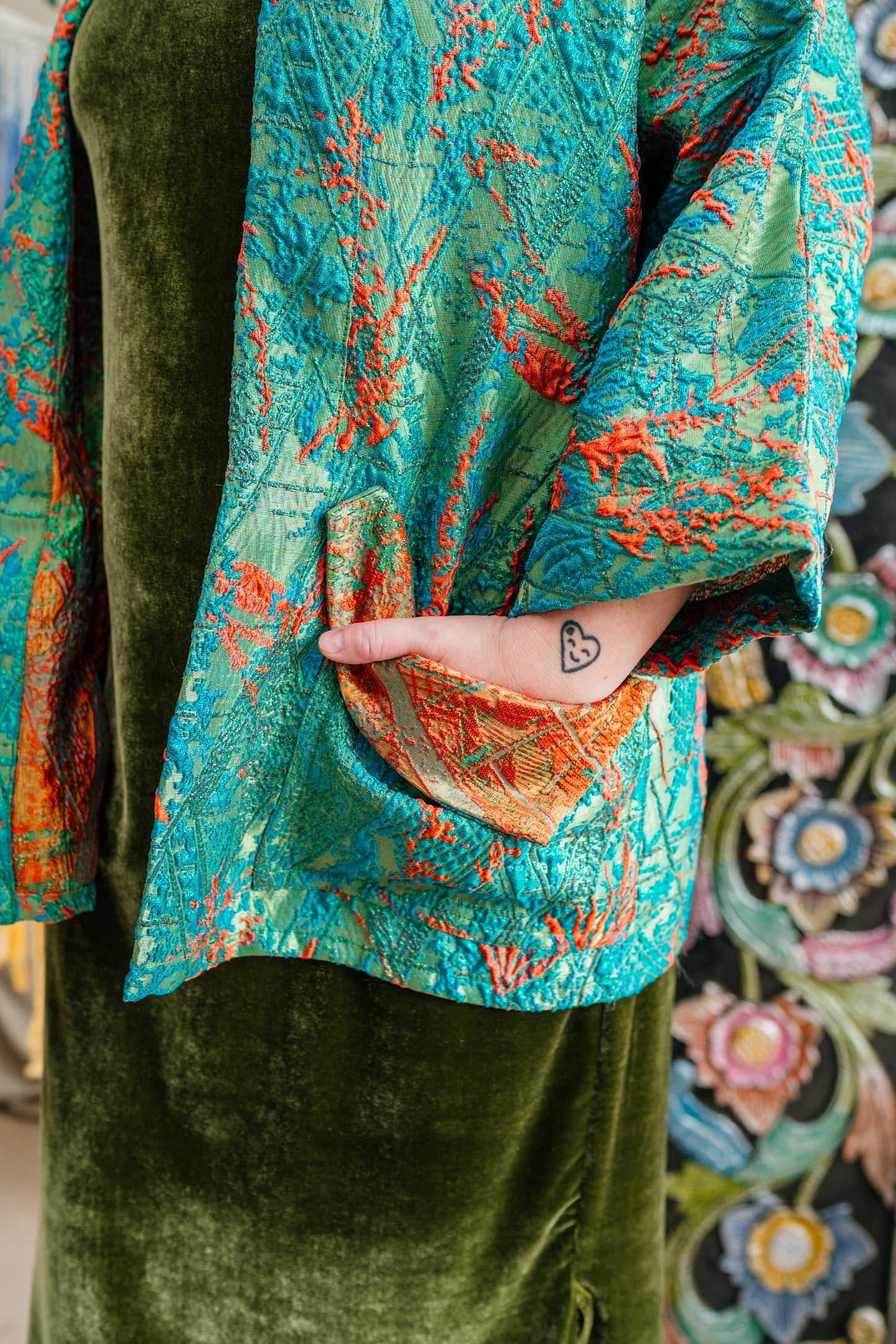 Kimono Jacket in Green Paradise
