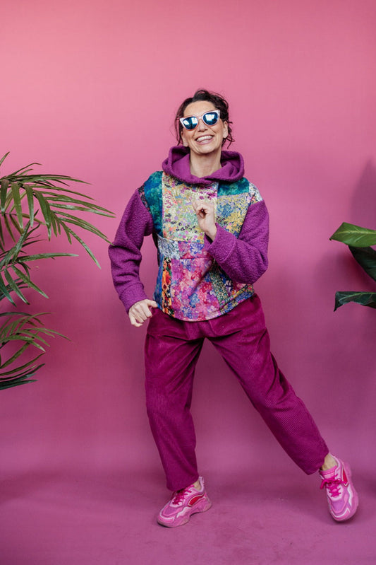 Hooded Pullover in Liberty Patchwork