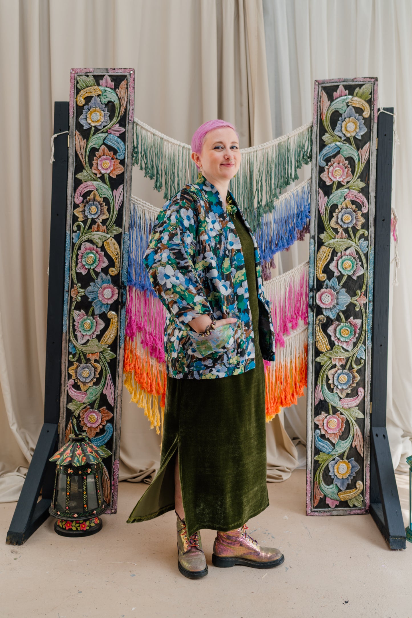 Kimono Jacket in Floral Watercolour