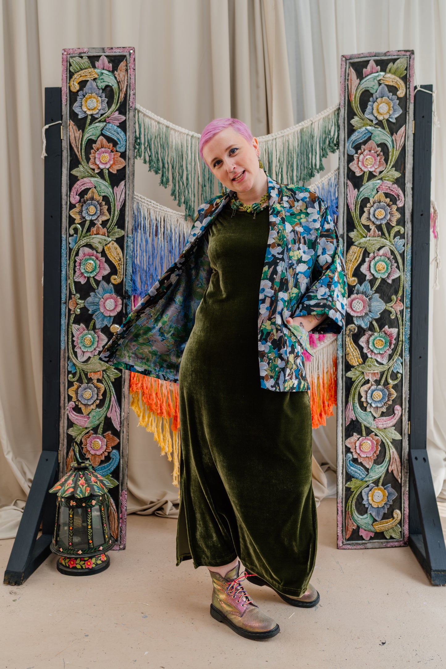 Kimono Jacket in Floral Watercolour