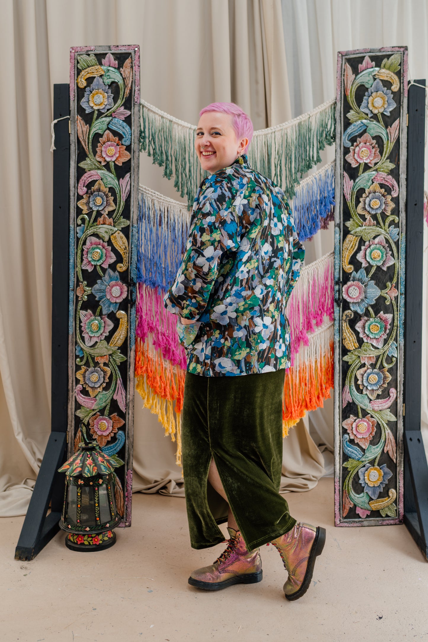 Kimono Jacket in Floral Watercolour