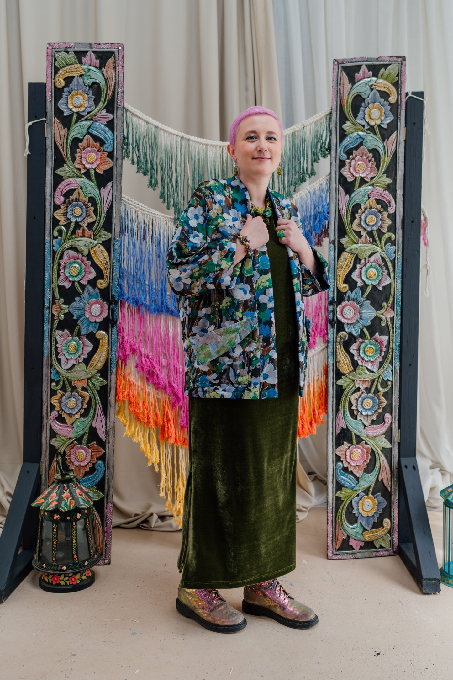 Kimono Jacket in Floral Watercolour