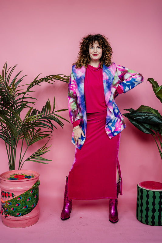 SALE - Watercolour Boiled Wool Coat L