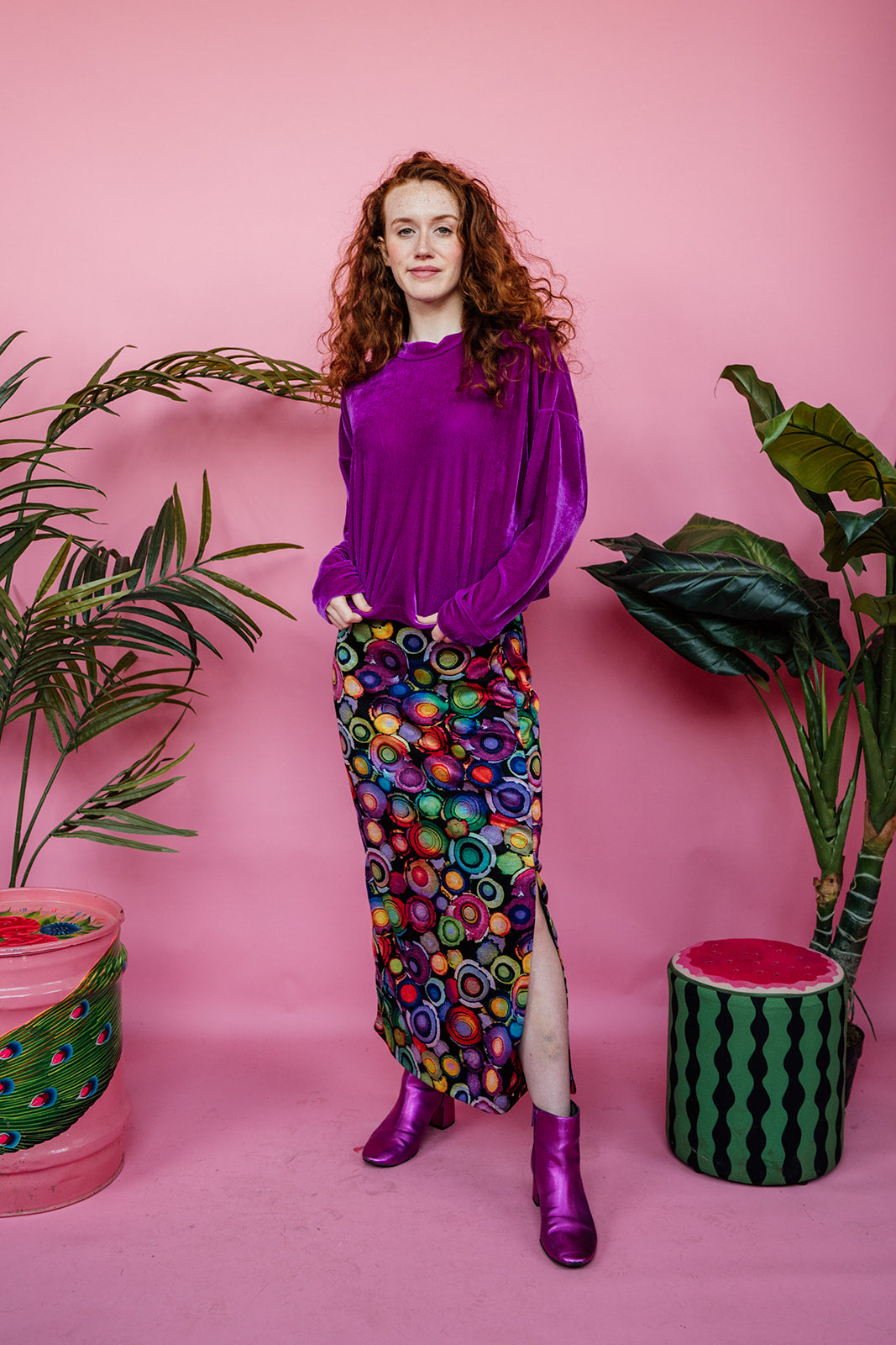 Velvet Batwing Top in Orchid - Megan Crook