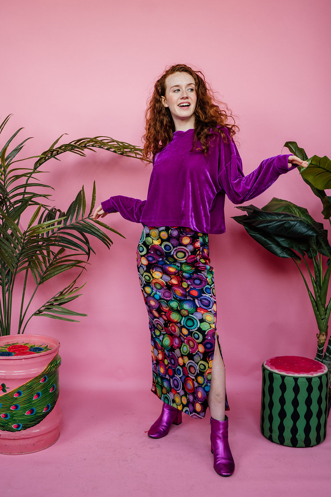 Velvet Batwing Top in Orchid - Megan Crook