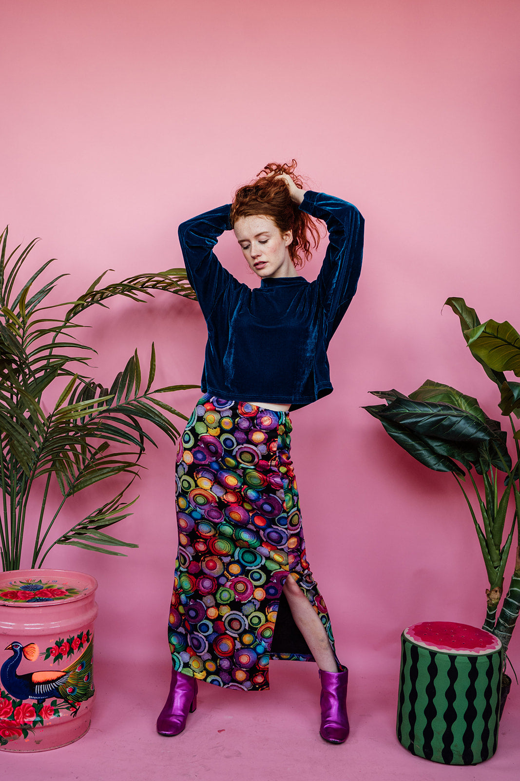 Velvet Batwing Top in Teal - Megan Crook