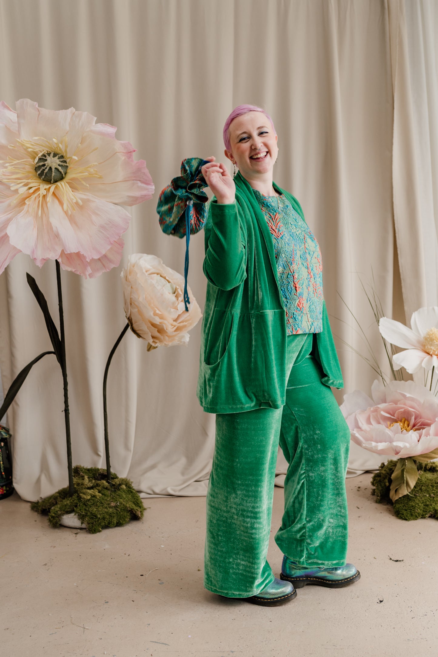 Velvet Jacket in Jade