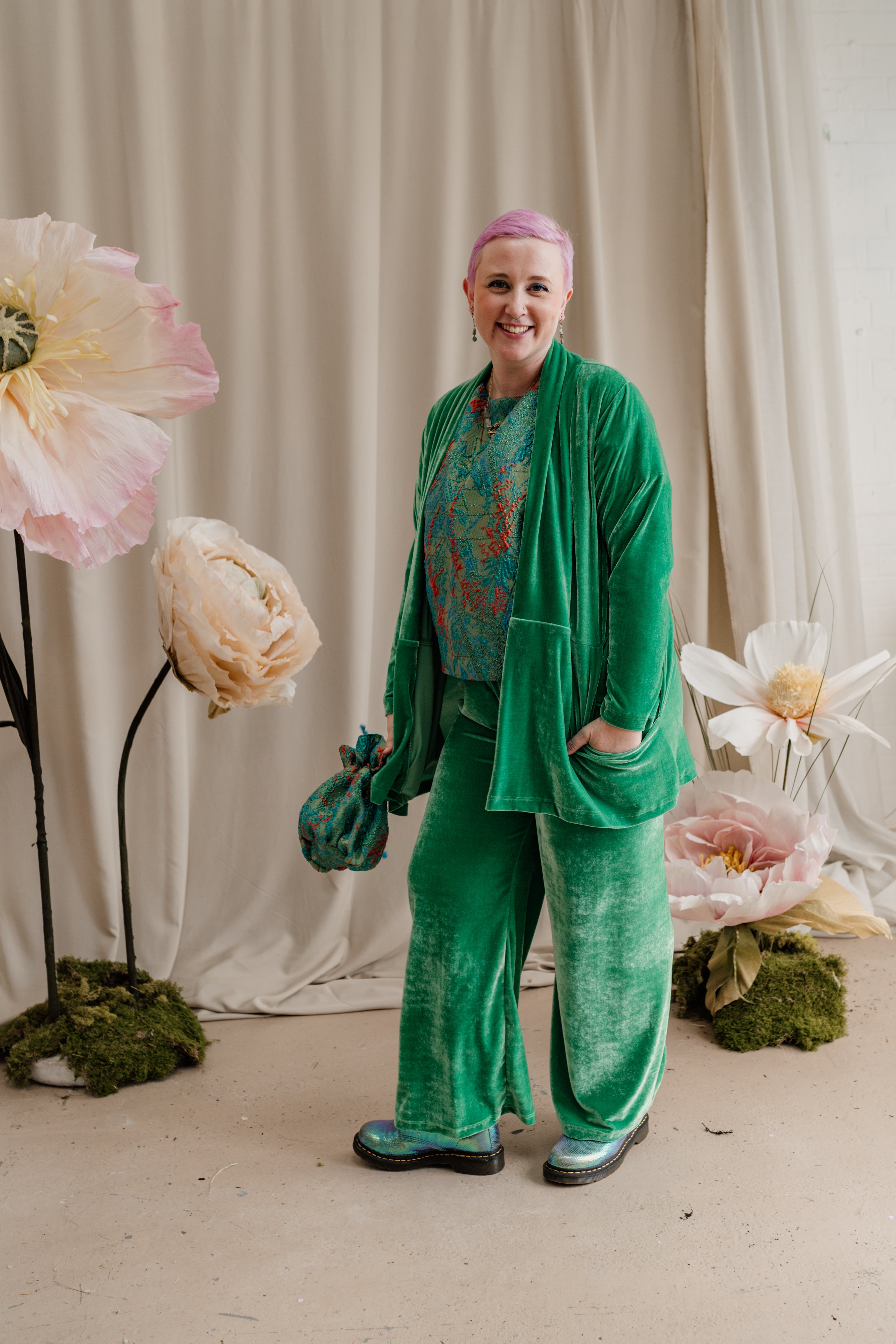 Velvet Jacket in Jade - Megan Crook