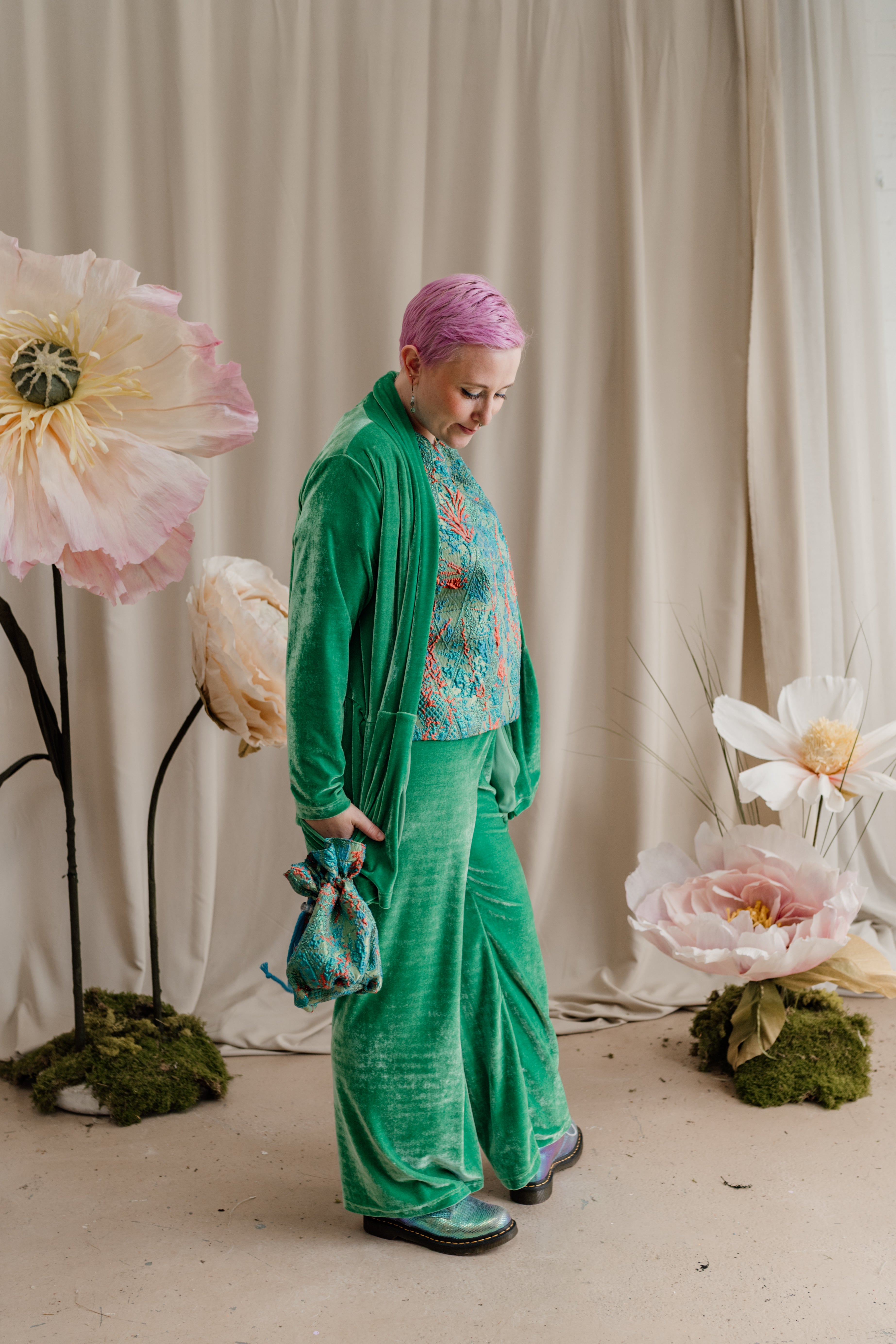 Velvet Jacket in Jade - Megan Crook