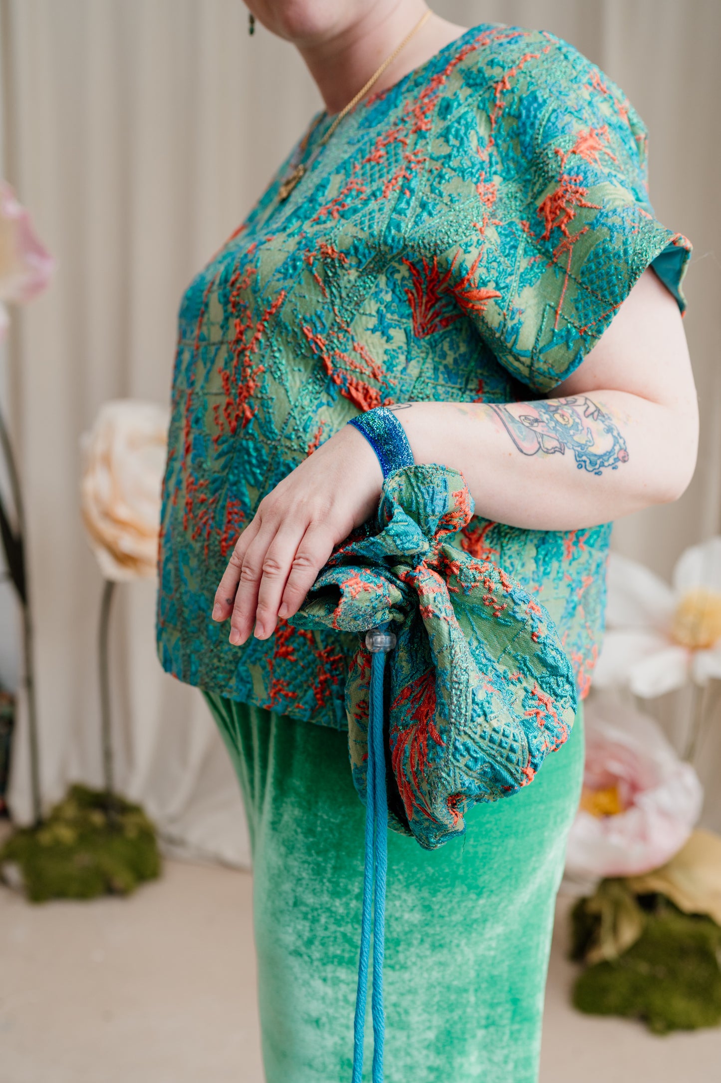 Bucket Bag in Green Paradise